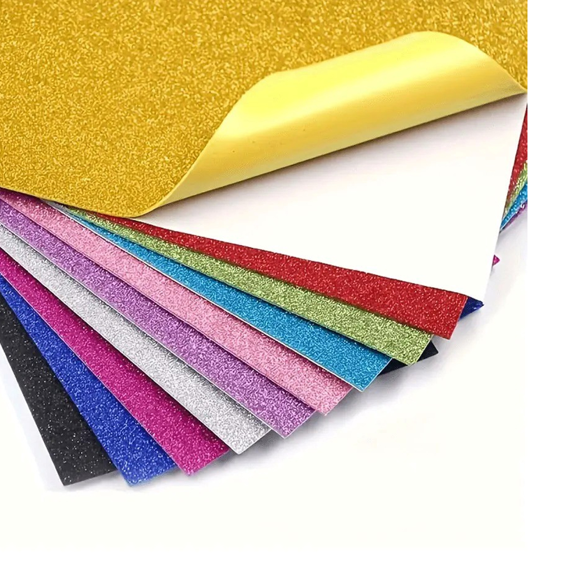 GLITTER RUBBER STICKER SHEET A4 ASSORTER COLORS