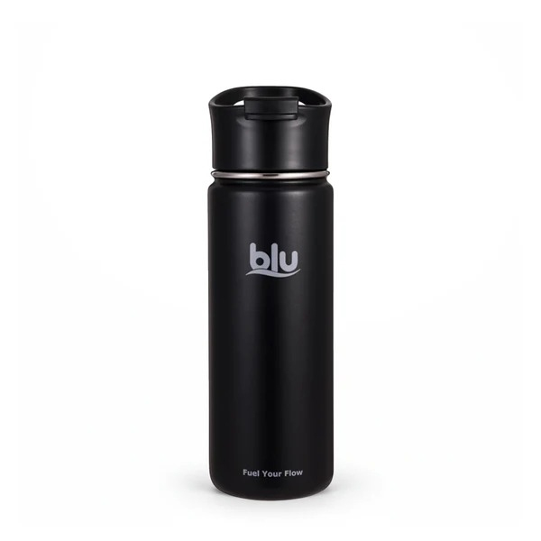 blu waterbottle 530ml (18 fl. Oz) Bottle with FlipCap Dark Night Black 8964004441110