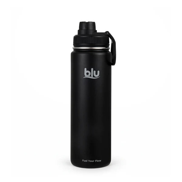 blu water bottle 706ml (24 fl. Oz) Bottle with ScrewCap Dark Night Black 8964004441066